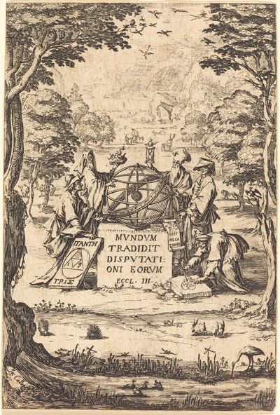 Frontispiece for the Sacred Cosmologia Title with Astrologers by Jacques Callot