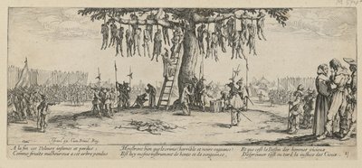 Hanging, Plate 11 from the Series "Horrors of War" by Jacques Callot