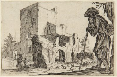 Herdsman and the Ruins by Jacques Callot