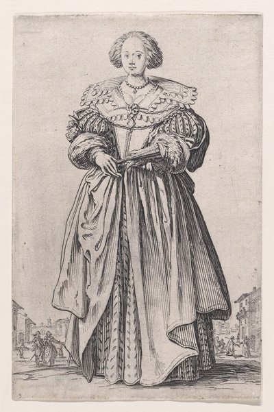 The Lady with a Fan, from "The Nobility" by Jacques Callot