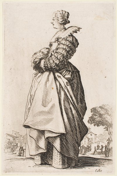 Lady with a Muff, from the series “The Nobility of Lorraine” by Jacques Callot