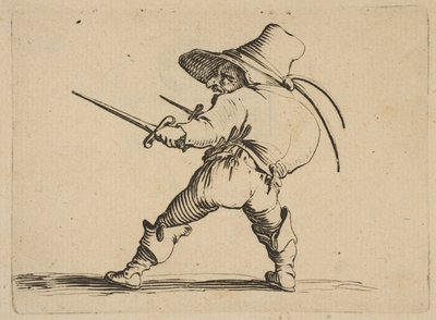 The Duelist with a Sword and Dagger, from Various, 1616-22 by Jacques Callot