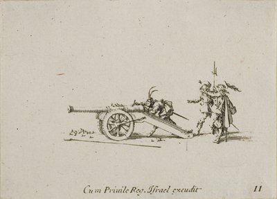 Loading the Canon, Plate Eleven from The Military Exercises by Jacques Callot