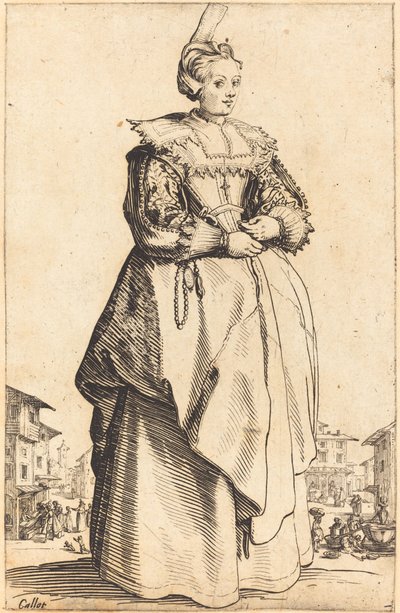 Noble Woman with a Small Hat by Jacques Callot