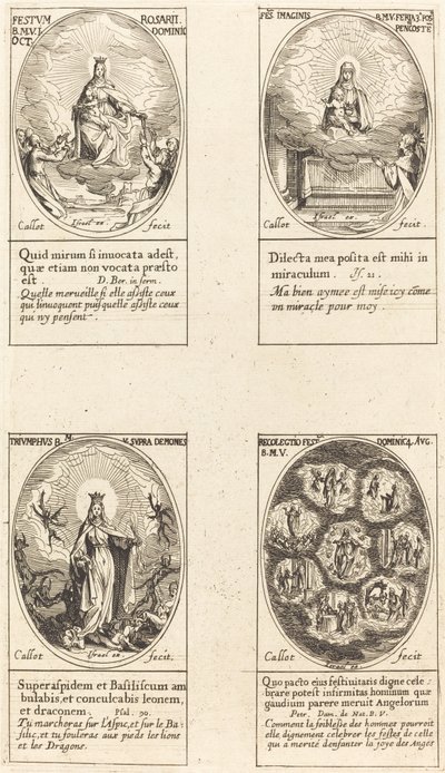 Our Lady of the Rosary; Virgin and Child Appearing in a Cloud; Triumphant Virgin by Jacques Callot