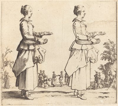 Peasant Woman with Basket, in Profile, Facing Right by Jacques Callot