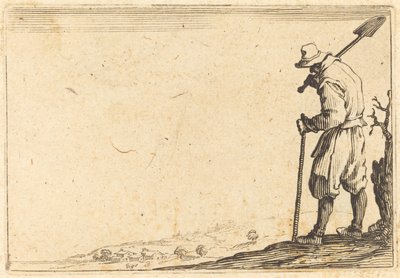 Peasant with Shovel on His Shoulder by Jacques Callot