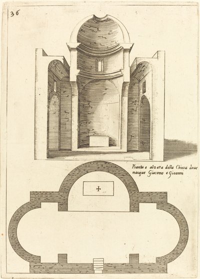 Plan and Elevation of the Church of Saints James and John by Jacques Callot