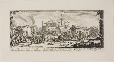Plundering and Burning a Village, plate seven from The Miseries of War by Jacques Callot