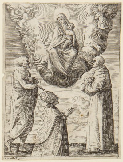 Pope Boniface VIII with St. Francis and St. Crispin Adoring the Virgin and the Infant Jesus by Jacques Callot