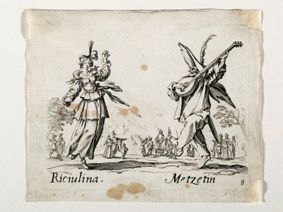 Riculina and Metzetin, Figures from the Commedia dell