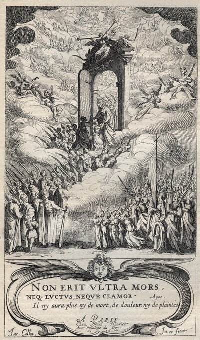 Saints and saints hurrying at the door of Paradise - composition and engraving by Jacques Callot (1592-1635) by Jacques Callot