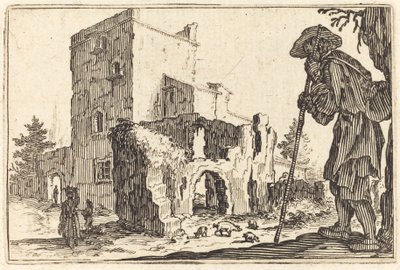 Shepherd and Ruins by Jacques Callot