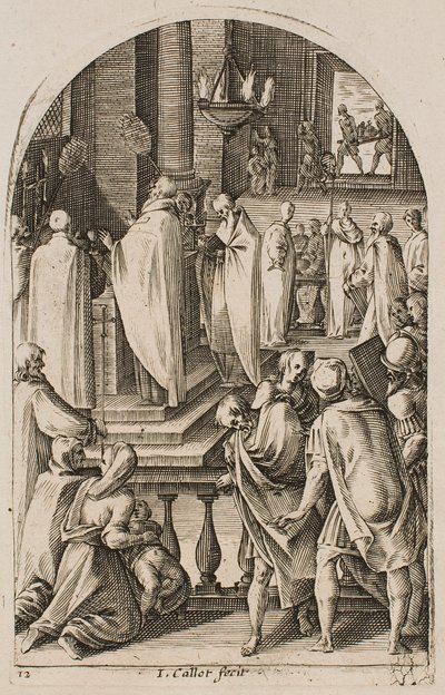 St. Basil Celebrating the Sacrifice of the Mass, from the series “Pictures of Rome” by Jacques Callot