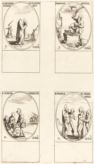 St. Dionysius, Rusticus & Eleutherius; St. Abraham; St. Gereon & Companions; Sts. Pro by Jacques Callot
