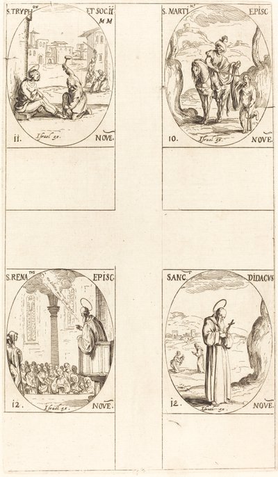 St. Martin; St. Tryphon and Companions; St. Renatus; St. Didacus by Jacques Callot
