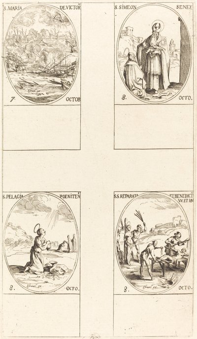 St. Mary of Victory, St. Simeon, Prophet, St. Pelagia, Sts. Reparata and Benedicta by Jacques Callot