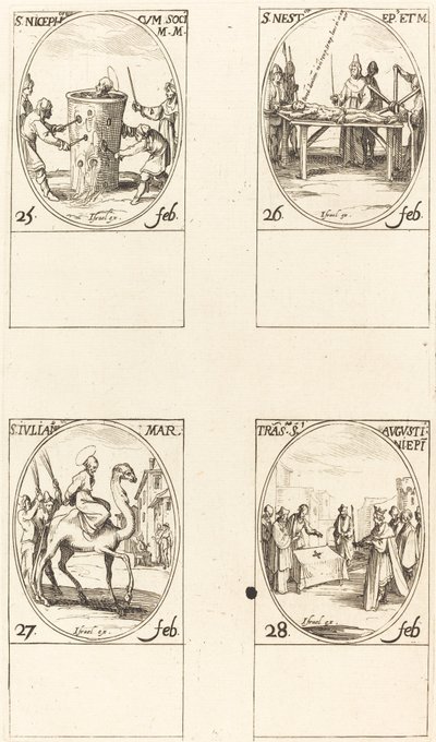 St. Nicephorus; St. Nestor; St. Julian; Translation of St. Augustin by Jacques Callot