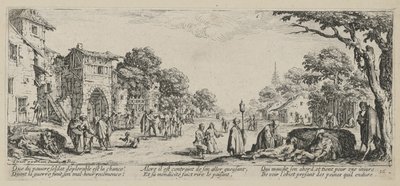 Dying People by the Roadside, Plate 16 of the Series "Miseries of War" by Jacques Callot