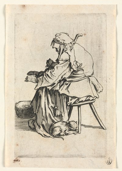 The Beggars: Old Woman and Cats, c. 1623 by Jacques Callot