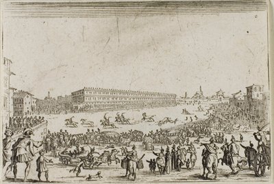 The Horse Race at the Pitti Palace, in Florence, from The Caprices by Jacques Callot