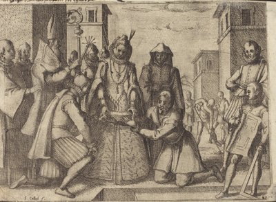The Queen Laying the First Stone for the Church of the Poor Clares in Spain by Jacques Callot