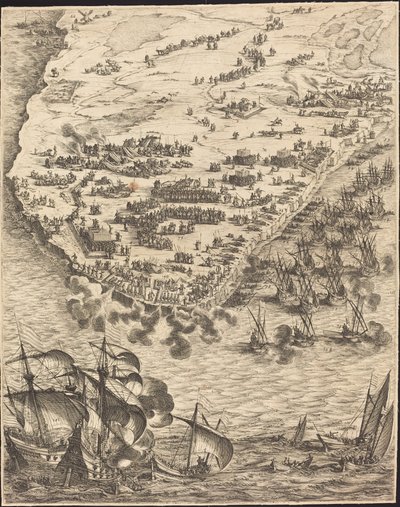 The Siege of La Rochelle [plate 10 of 16, set comprises 1952.8.97-112] by Jacques Callot