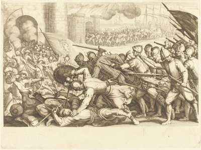 The Troops Forcing the Gate of a Town by Jacques Callot