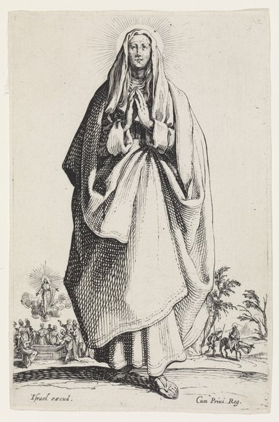 The Virgin Mary from The Large Apostles, 1631 by Jacques Callot