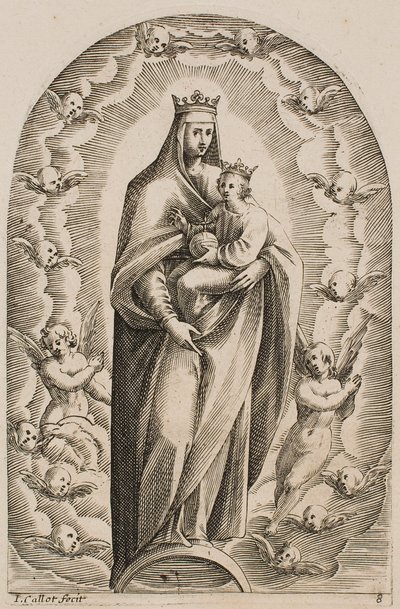 The Virgin Standing on a Crescent, from the series “Pictures of Rome” by Jacques Callot