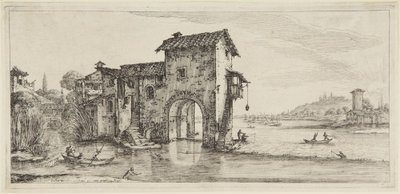 The Water Mill, from the series Diverse Vedute Designate in Fiorenza (Diverse Landscapes Designed in Florence) by Jacques Callot