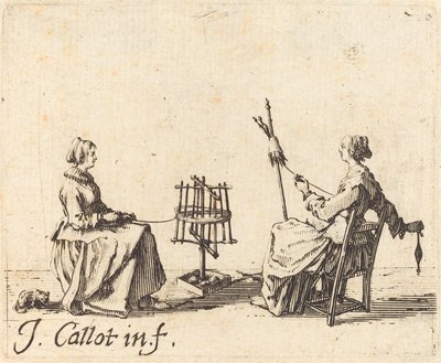 The Winder and the Spinner, c. 1623 by Jacques Callot