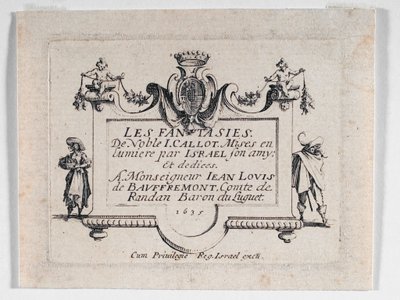 Title Page of Les Fantaisies by Jacques Callot