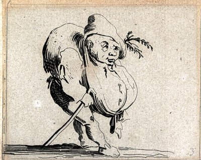 Various Hunchback Figures (engraving) by Jacques Callot