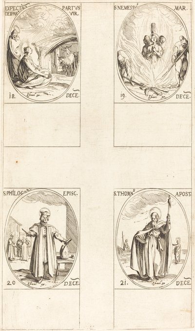 Waiting for the Virgin to Give Birth; St. Nemesius; St. Philogonius; St. Thomas by Jacques Callot