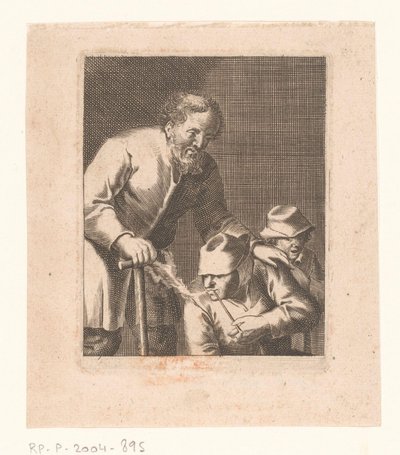 Figure with Pipe Sitting Between Man and Child by Jacques Dassonville (attributed to)