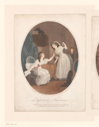 Interior with Two Elegant Ladies, a Boy in the Doorway by Jacques Eustache de Sève