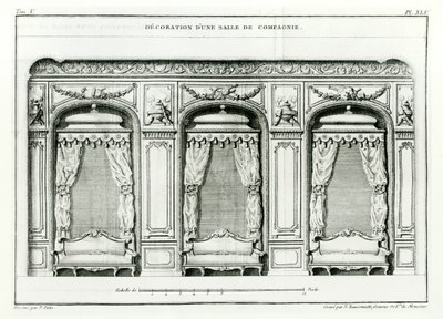 A smart Parisian Drawing room, early 1770 from Cours d