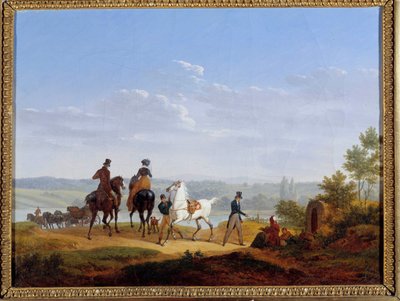 Landscape with Figures and Horsemen by Jacques Francois Joseph Swebach