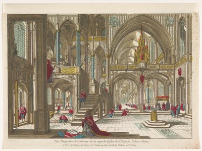 View of the Interior of the Church of St. John Lateran in Rome by Jacques Gabriel Huquier