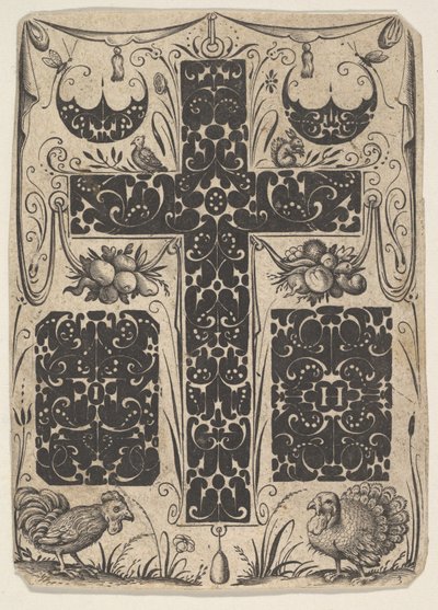 Latin Cross with Birds and Smaller Motifs by Jacques Hurtu