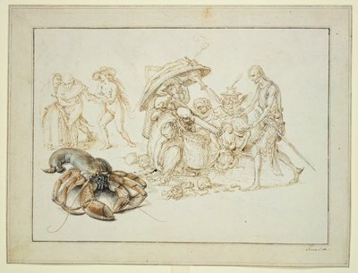 Lobster and Two Witches by Jacques II de Gheyn