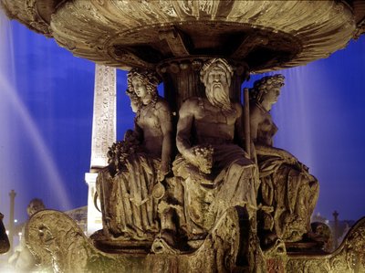 Fountain of Place de la Concorde in Paris. by Jacques Ignace Hittorff