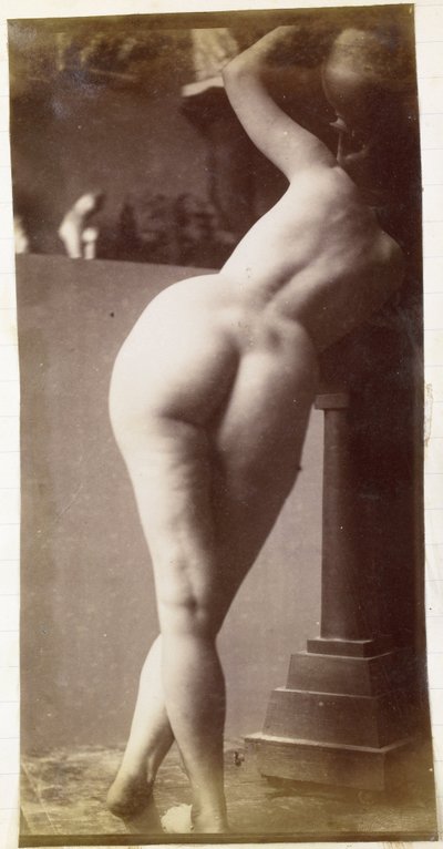 Study of a Female Nude Model, Seen from the Back, in the Studio of Jacques de Lalaing, Preliminary Study for Circular Fountain by Jacques Lalaing (attributed to)