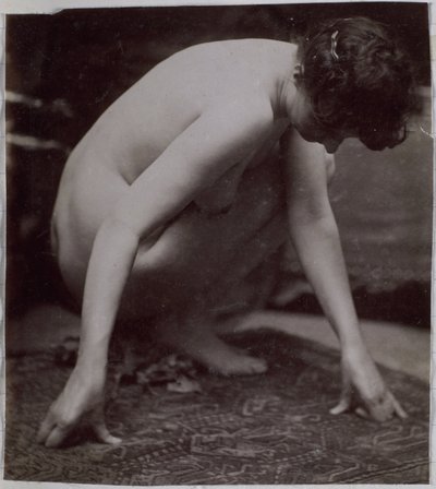 Study of a Female Nude Model, Seen from the Side, in the Studio of Jacques de Lalaing, Preliminary Study for Element for a Fountain in Musee des Beaux Arts, Tournai and for Circular Fountain by Jacques Lalaing (attributed to)