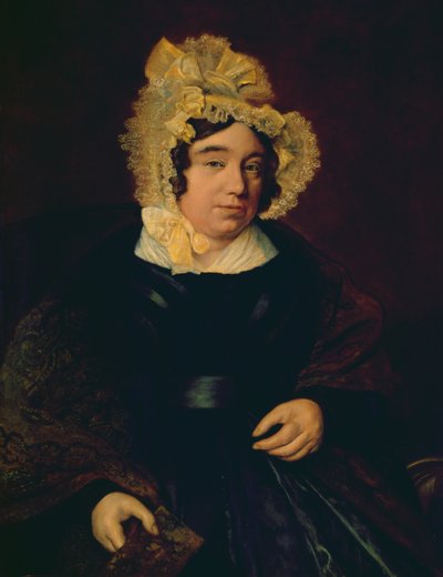 Portrait of Mrs. Edward Cross in a Dark Satin Dress with a Paisley Shawl, 1838 by Jacques Laurent Agasse