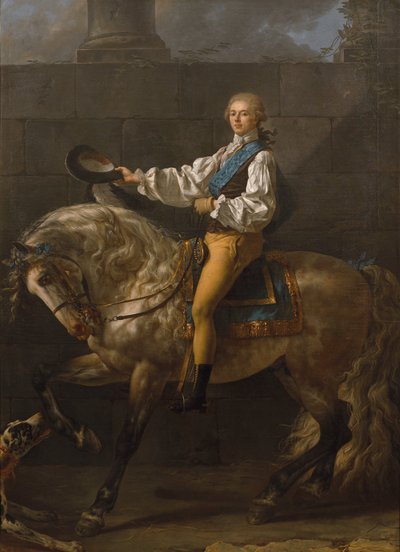 Equestrian Portrait of Stanisław Kostka Potocki by Jacques Louis David