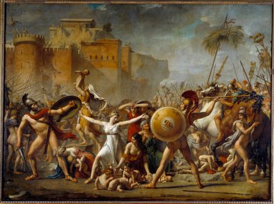 The Sabines Interposing Between Their Roman Husbands and Their Sabine Brothers Showing Them Their Children by Jacques Louis David