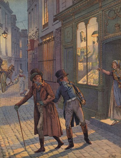 A street scene in Paris by Jacques Marie Gaston Onfray de Breville (Job)