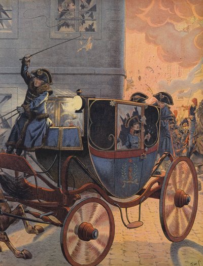 General Louis Desaix Being Taken by Carriage During the Battle of Marengo by Jacques Marie Gaston Onfray de Breville (Job)
